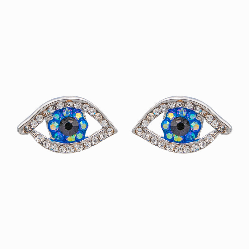 Small Crystal Eye Stud Earrings