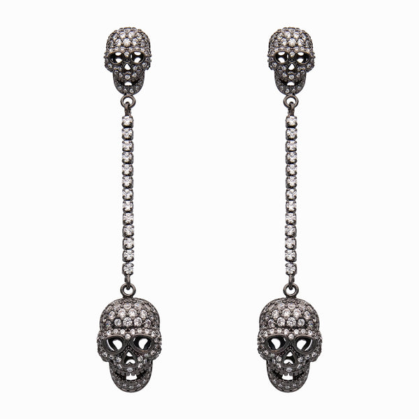 Crystal Skull Drop Earrings