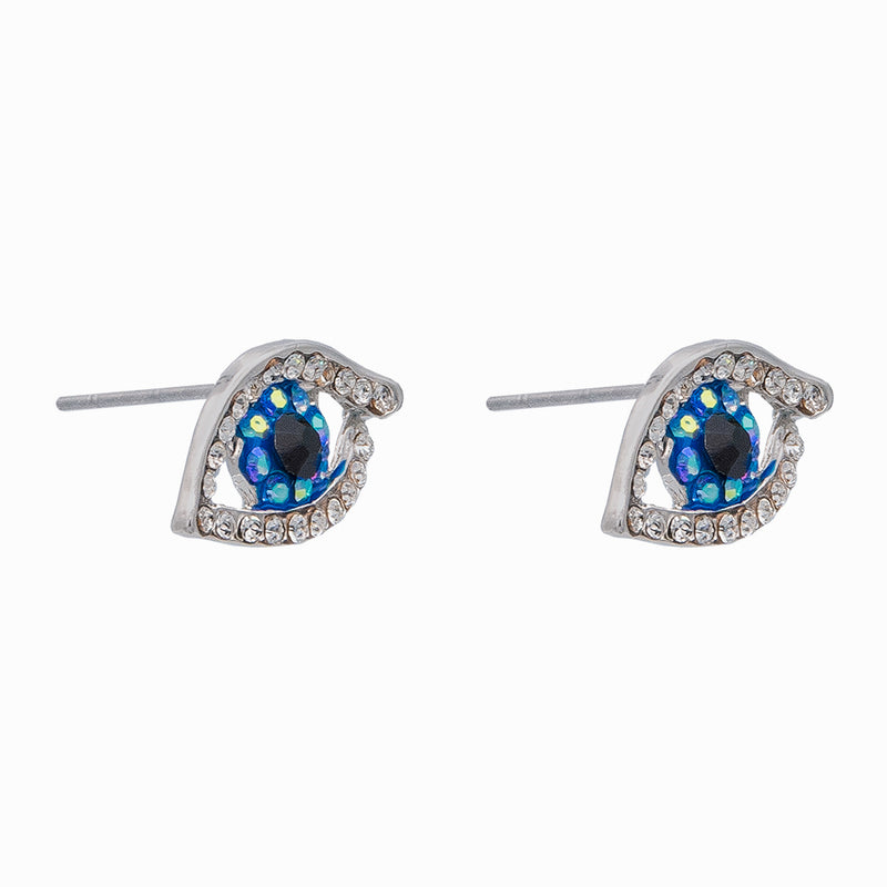 Small Crystal Eye Stud Earrings