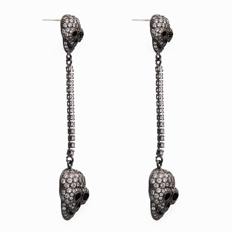 Crystal Skull Drop Earrings