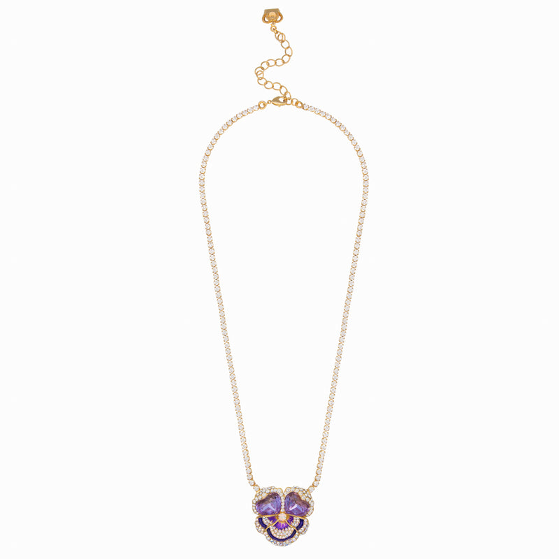 Single Crystal Pansy Necklace