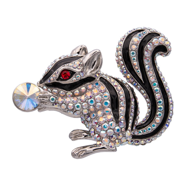 Sparkling Squirrel Brooch