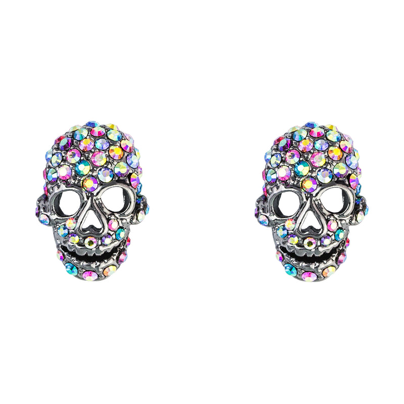 Crystal Skull Stud Earrings