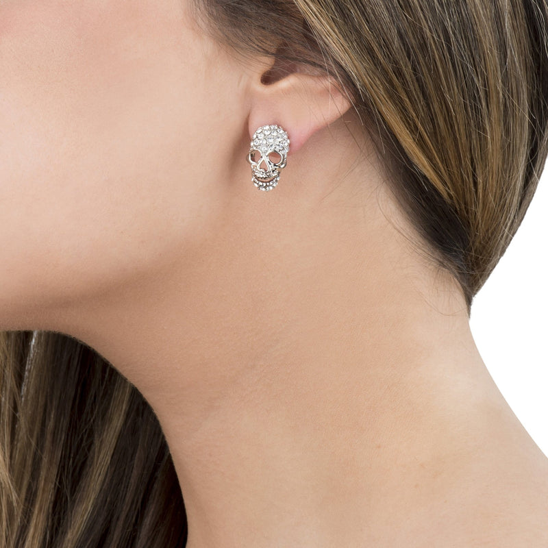 Crystal Skull Stud Earrings