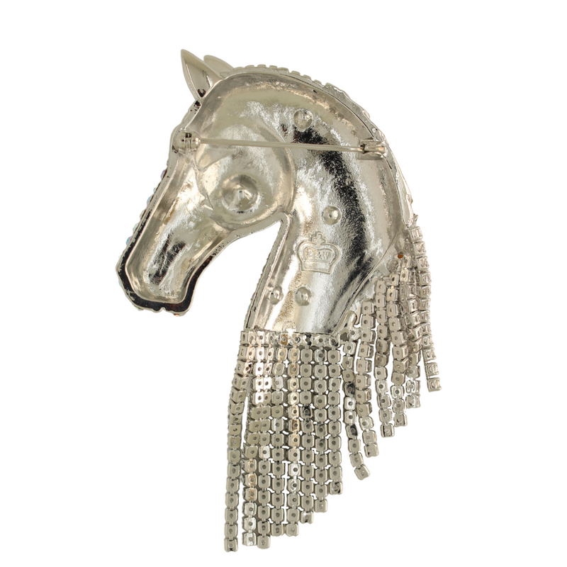 Horse with Crystal Shower Brooch