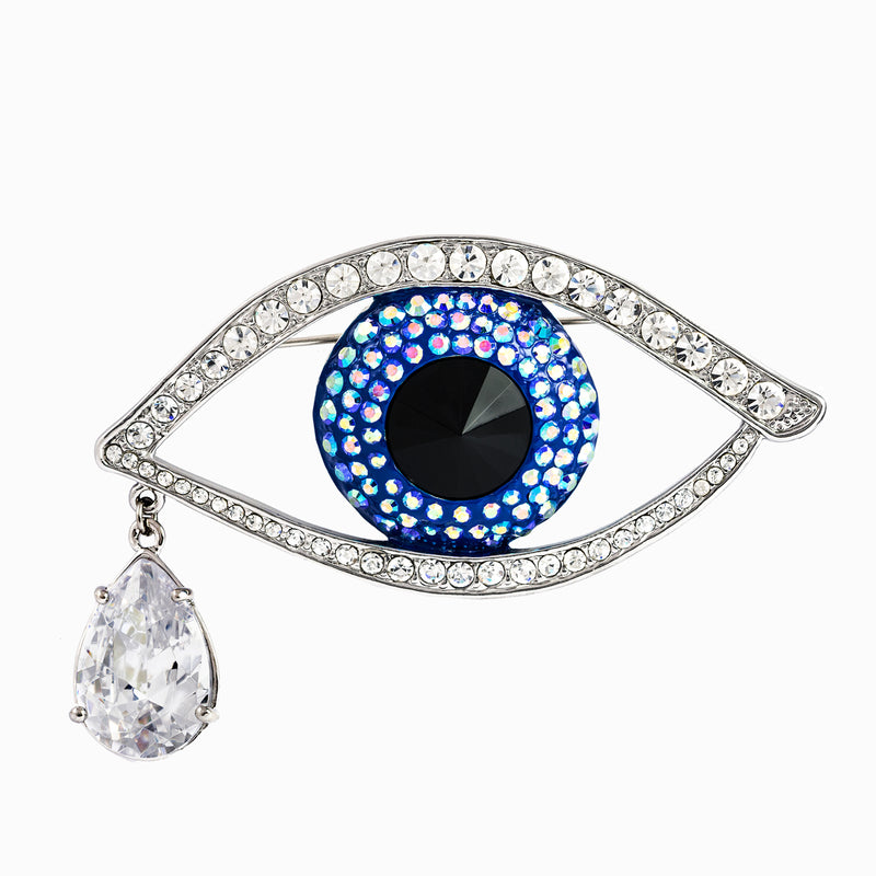 Medium Crystal Eye Brooch