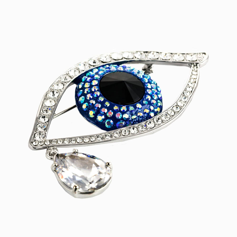 Medium Crystal Eye Brooch