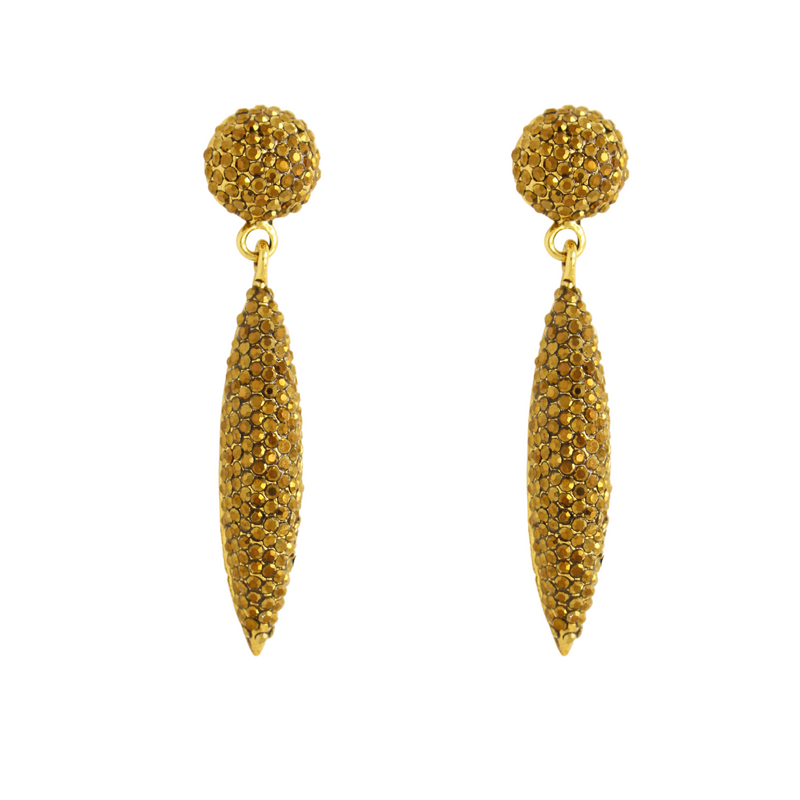 Crystal Stud & Cone Drop Earrings