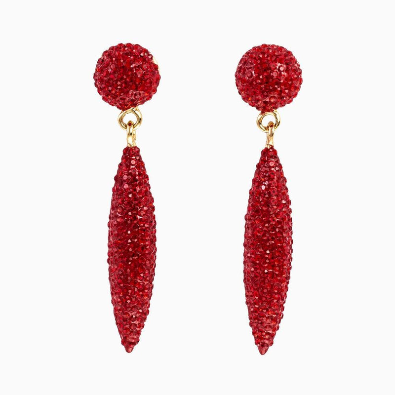 Crystal Stud & Cone Drop Earrings
