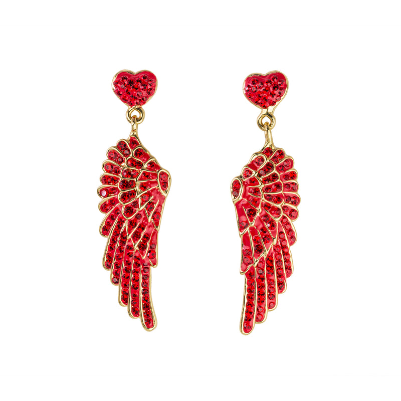 Wing and Heart Earrings