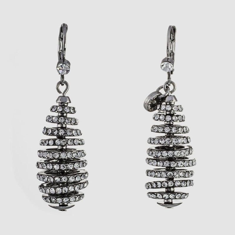 Crystal Spiral Rondell Earrings
