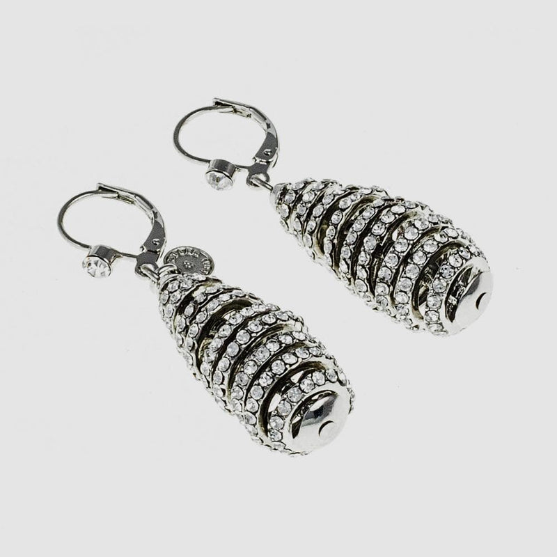 Crystal Spiral Rondell Earrings