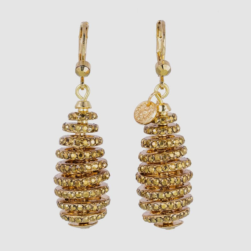 Crystal Spiral Rondell Earrings