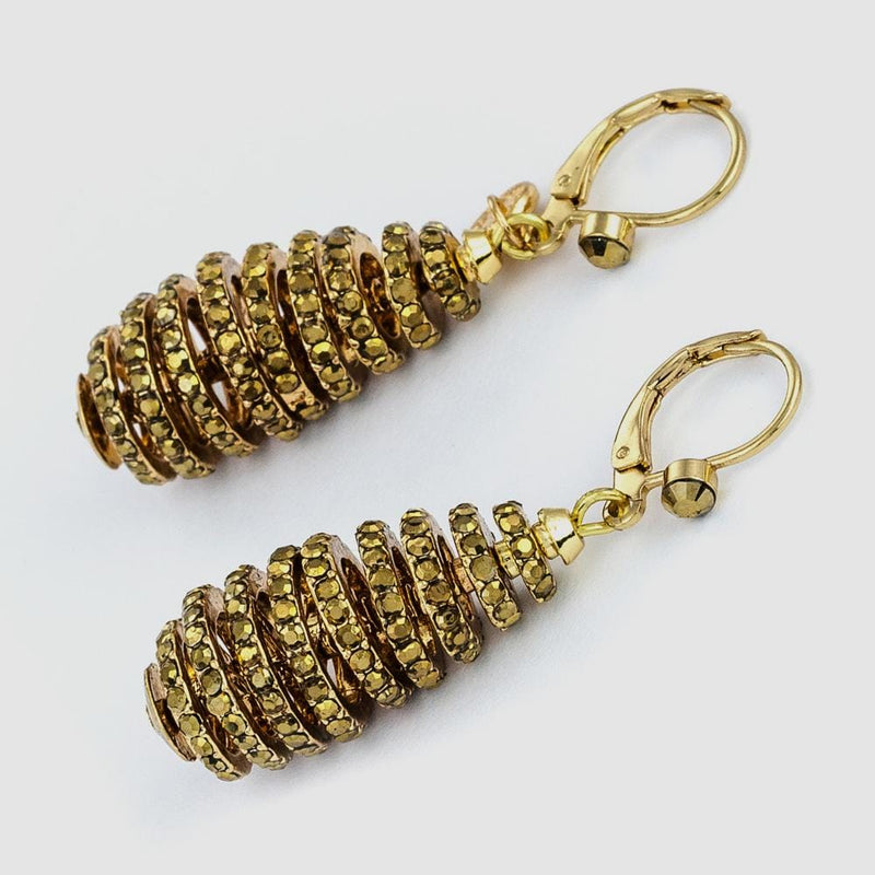 Crystal Spiral Rondell Earrings