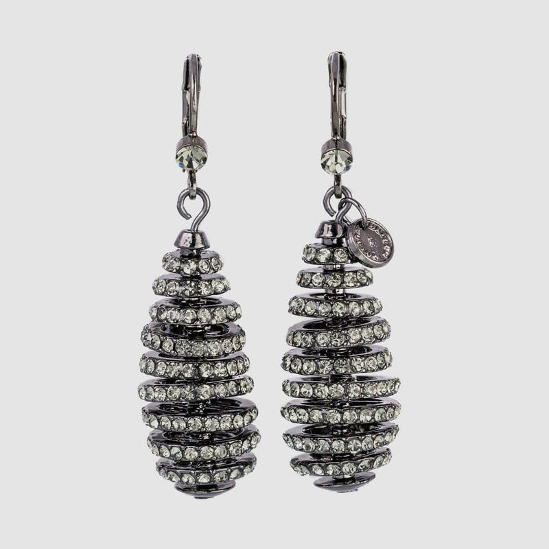 Crystal Spiral Rondell Earrings