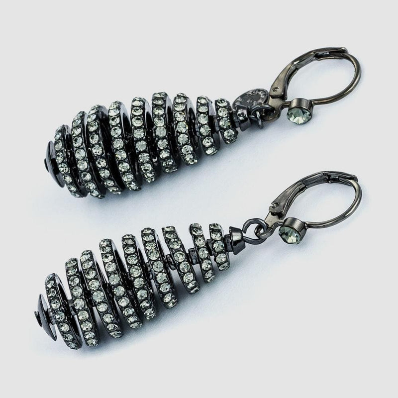 Crystal Spiral Rondell Earrings