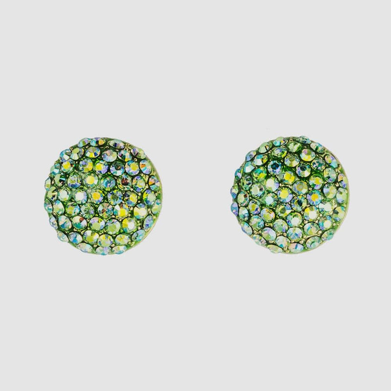 Large Round Crystal Stud Earrings