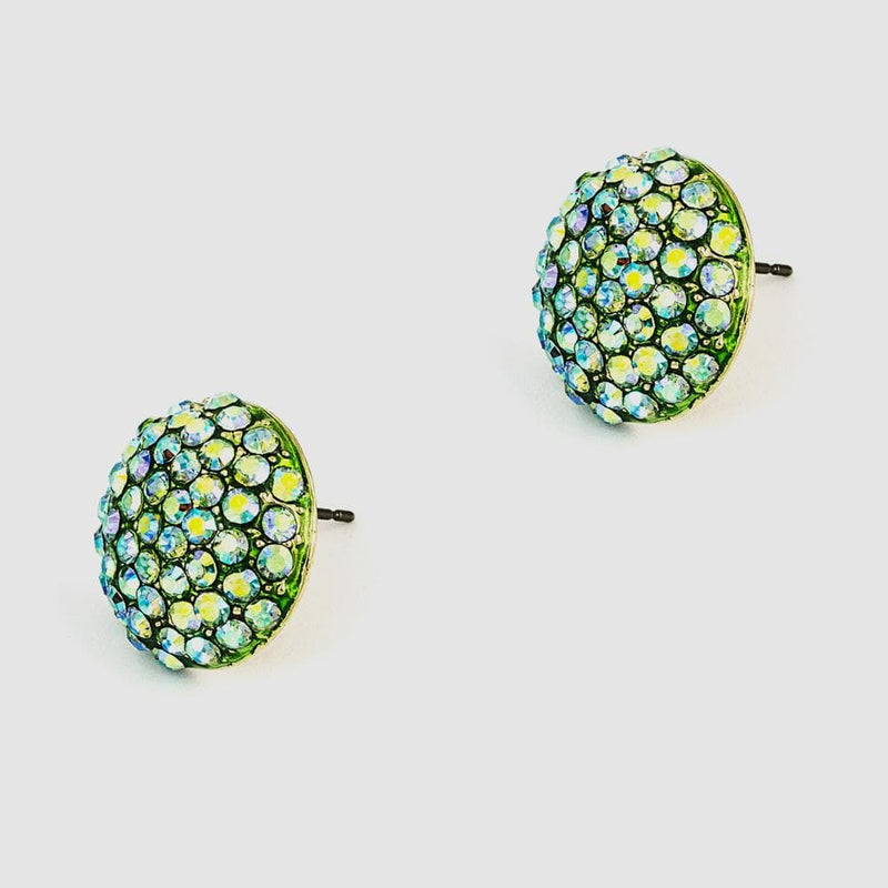 Large Round Crystal Stud Earrings