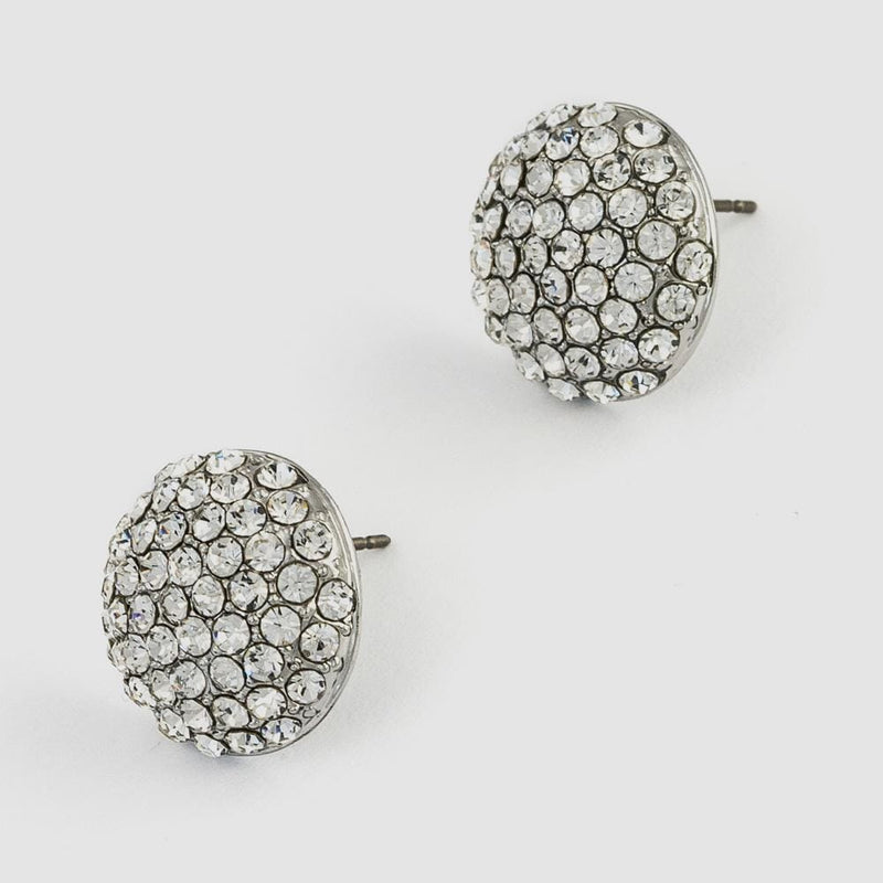 Large Round Crystal Stud Earrings