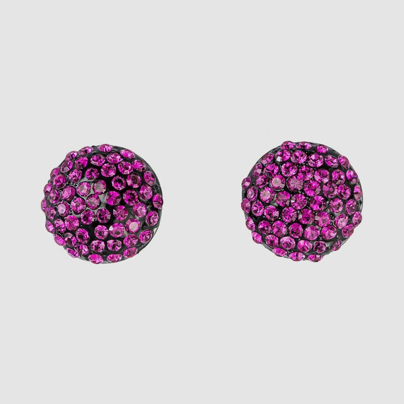 Large Round Crystal Stud Earrings