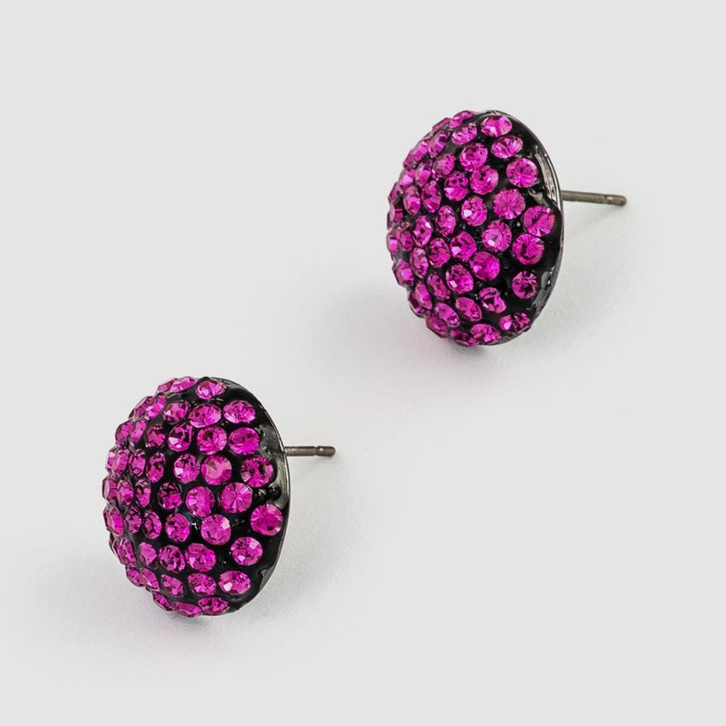 Large Round Crystal Stud Earrings