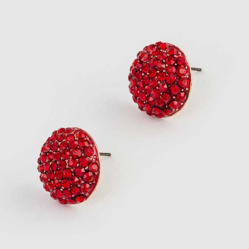 Large Round Crystal Stud Earrings