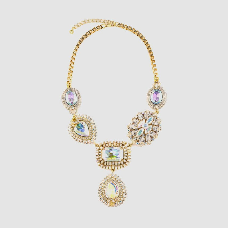 Crystal Elaborate Y Shape Necklace