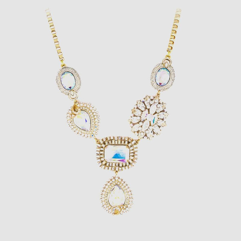 Crystal Elaborate Y Shape Necklace