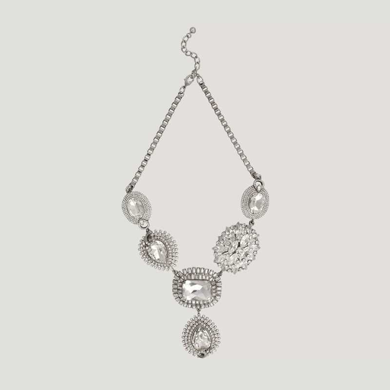 Crystal Elaborate Y Shape Necklace