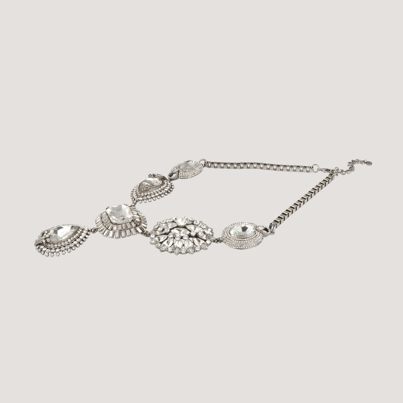 Crystal Elaborate Y Shape Necklace