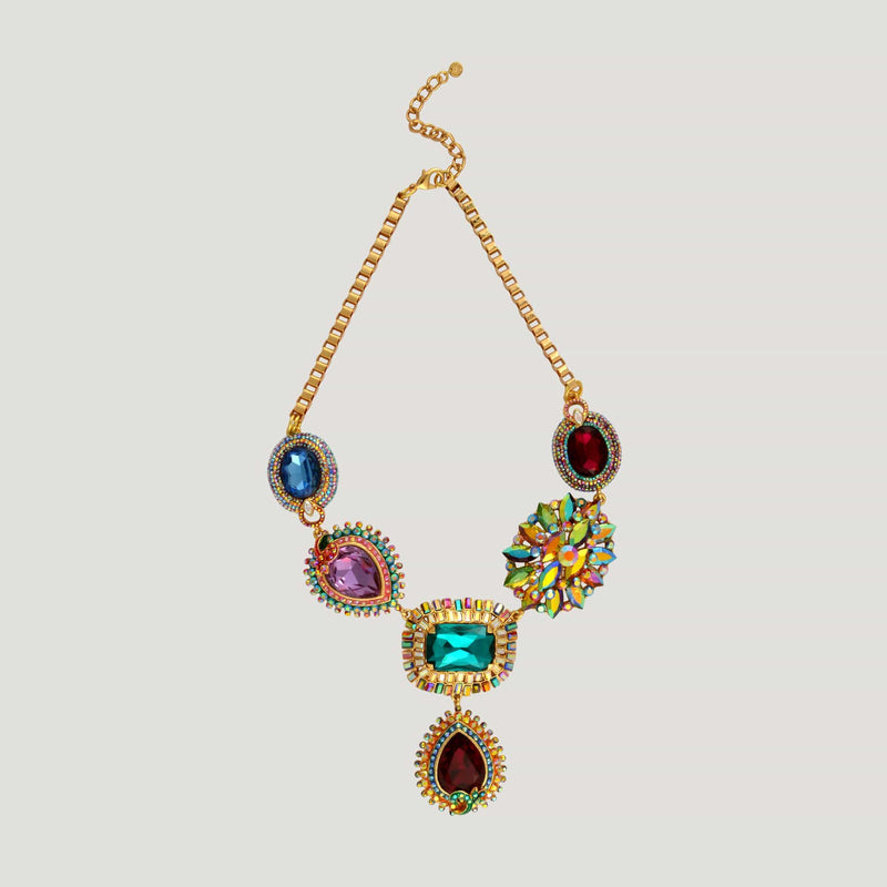 Crystal Elaborate Y Shape Necklace