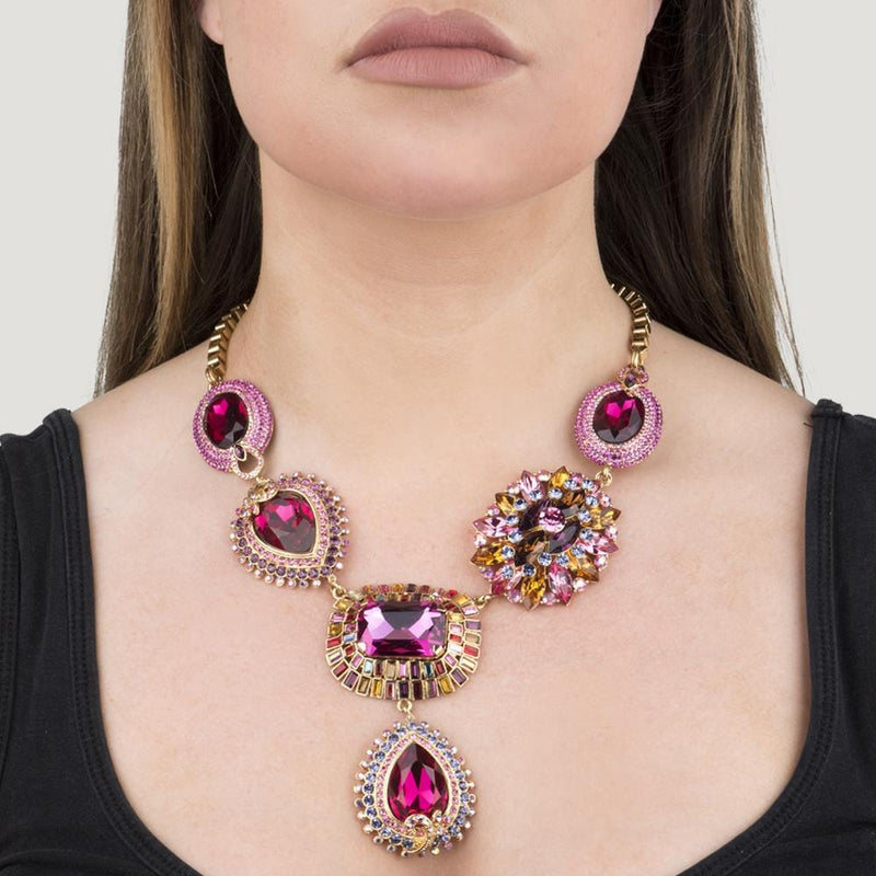 Crystal Elaborate Y Shape Necklace