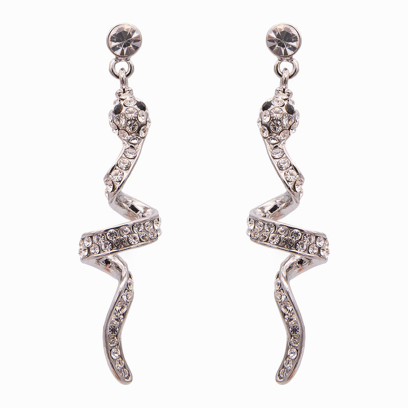 Crystal Snake Drop Earrings