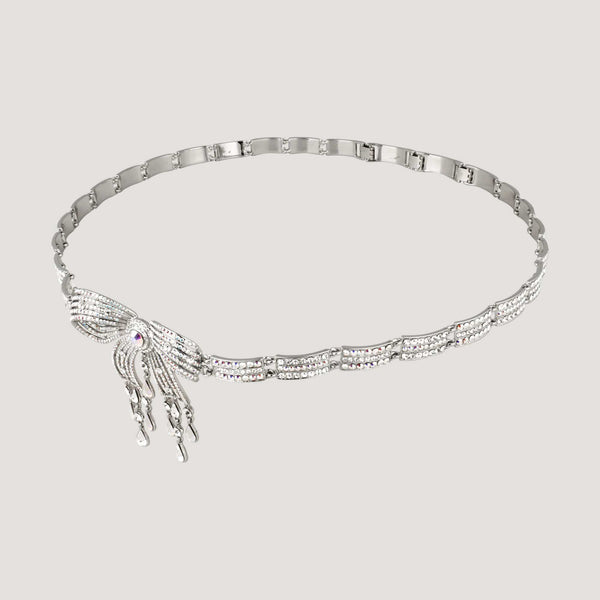 Crystal Bow With Droplets Art Deco Style Belt