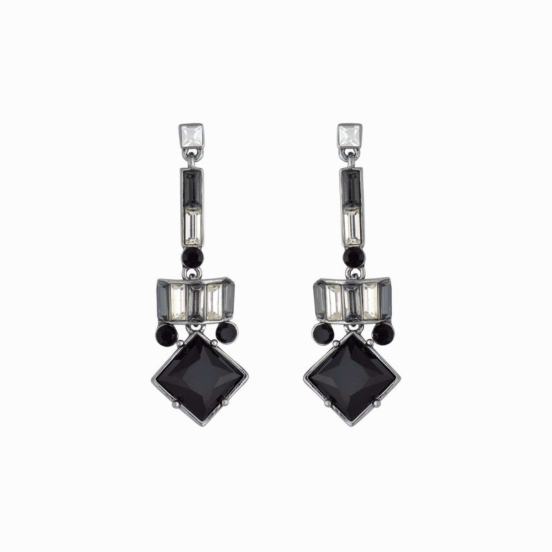 Square Drop Art Deco Earrings