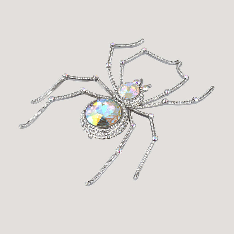 Large Crystal Spider Brooch