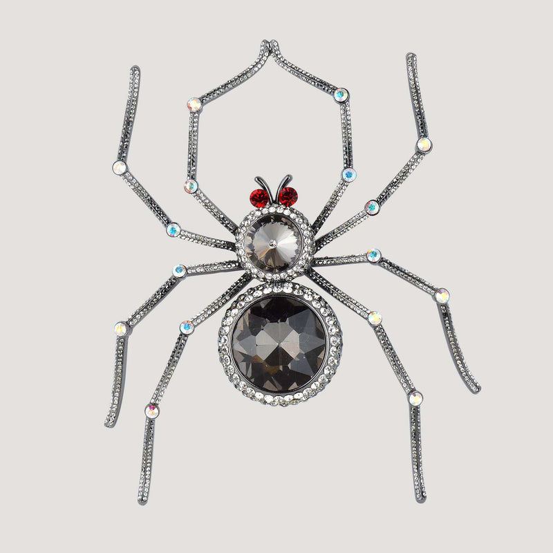 Large Crystal Spider Brooch