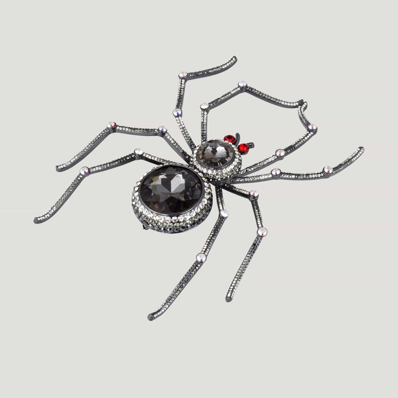 Large Crystal Spider Brooch