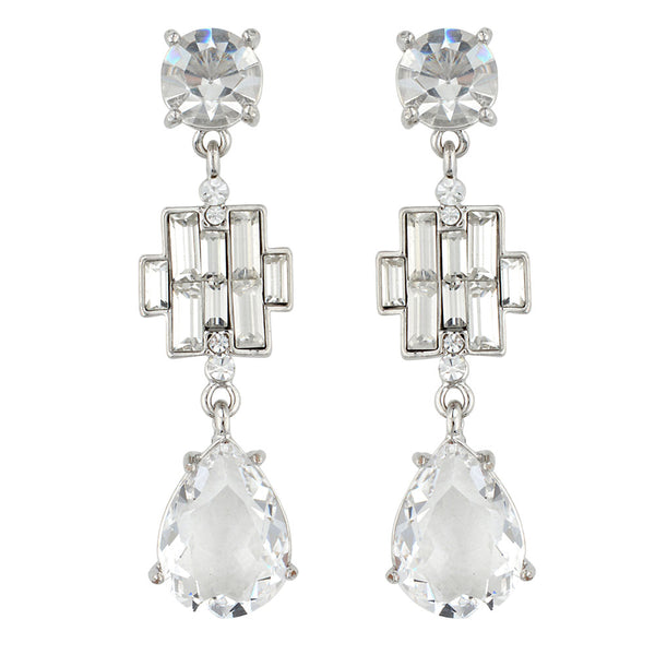 Crystal Art Deco Teardrop Earrings