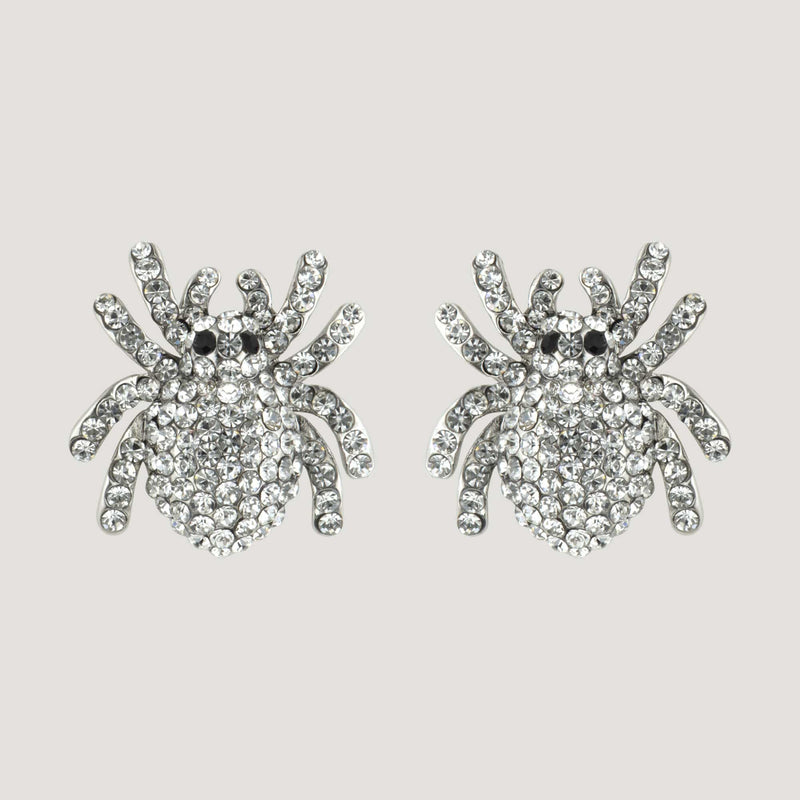 Crystal Spider Stud Earrings