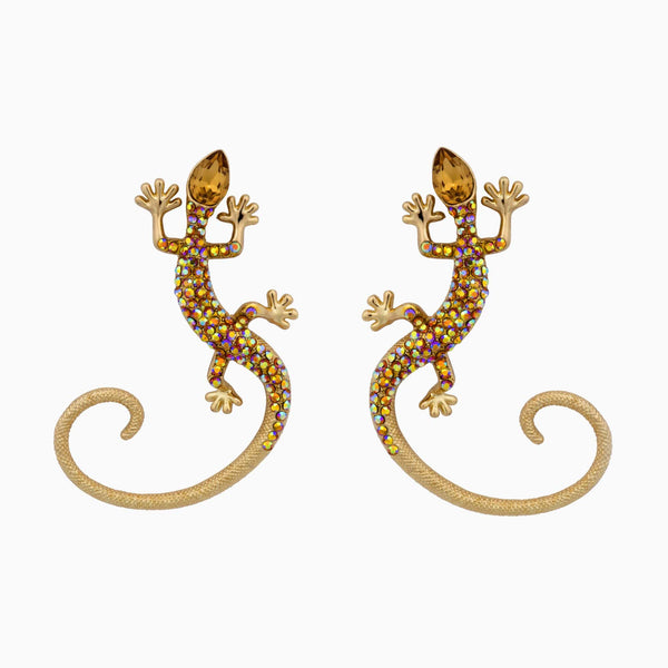 Crystal Desert Lizard Earrings