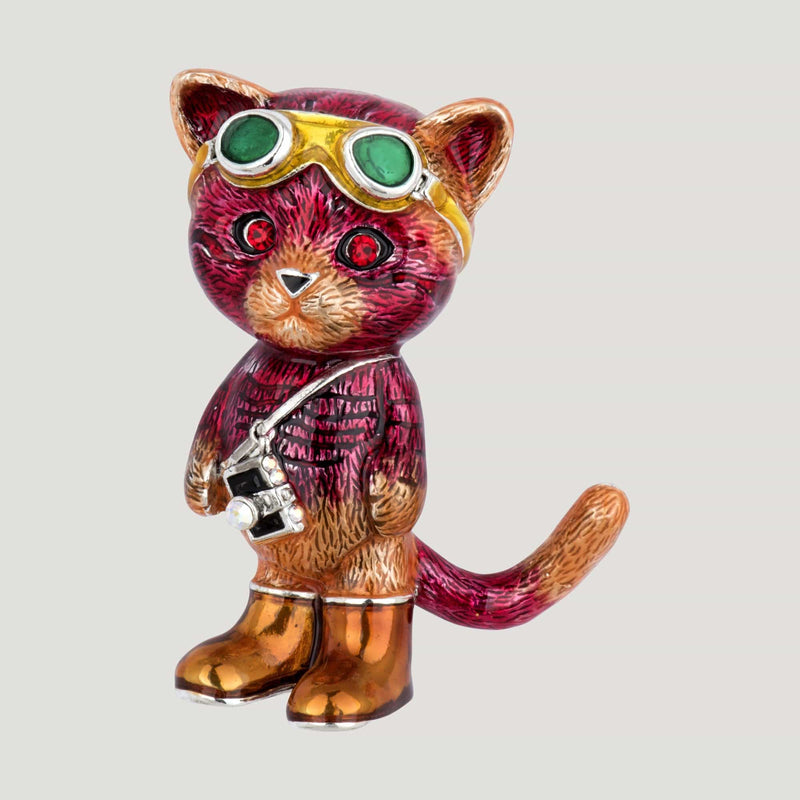Pilot Earhart Cat Brooch