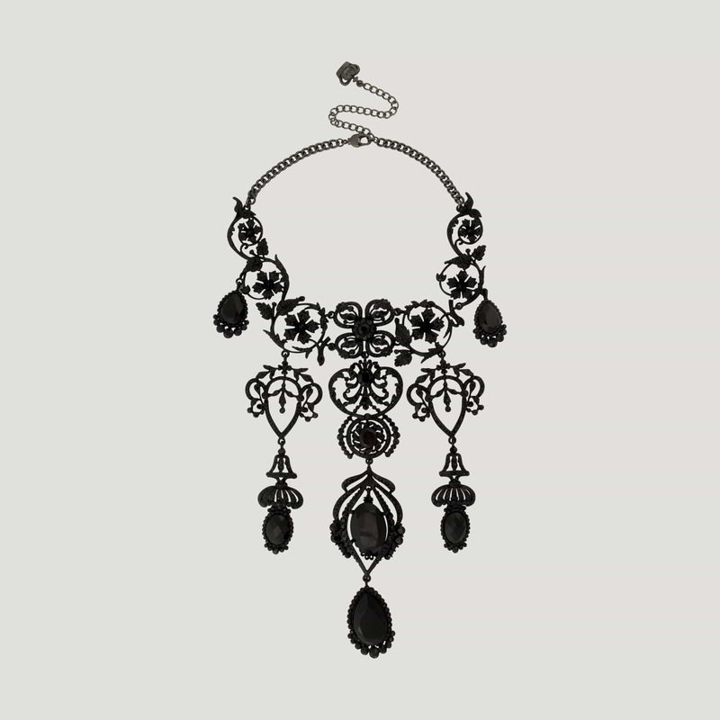 Elaborate Chandelier Floral Crystal Necklace