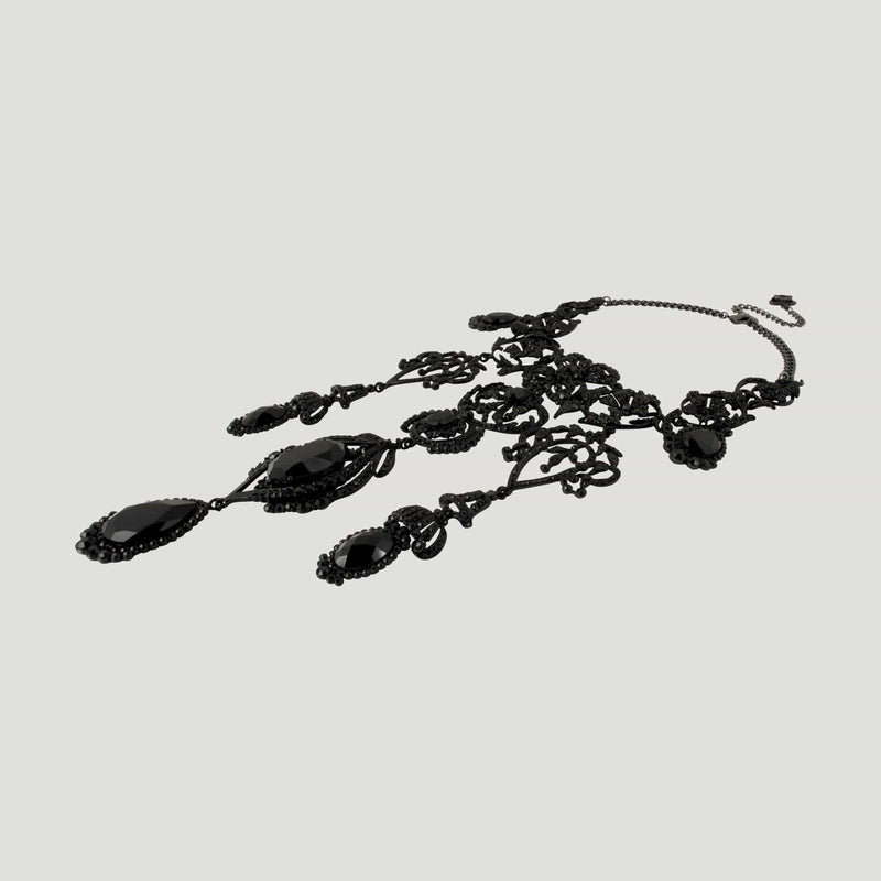 Elaborate Chandelier Floral Crystal Necklace