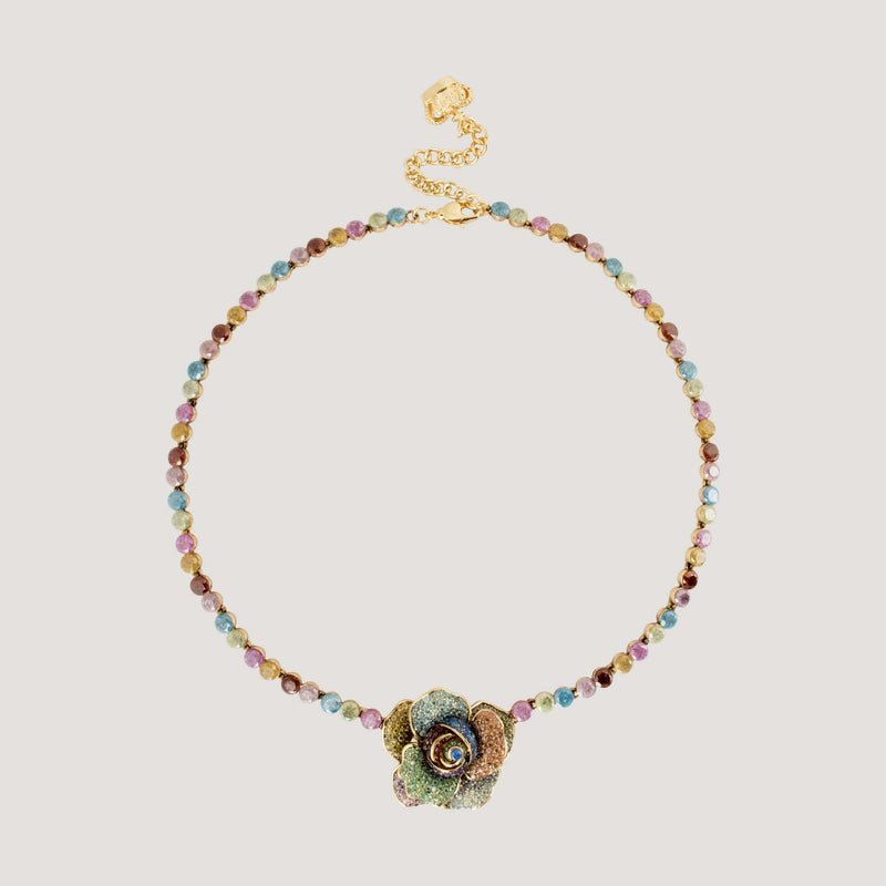 CZ Crystal Rose Necklace