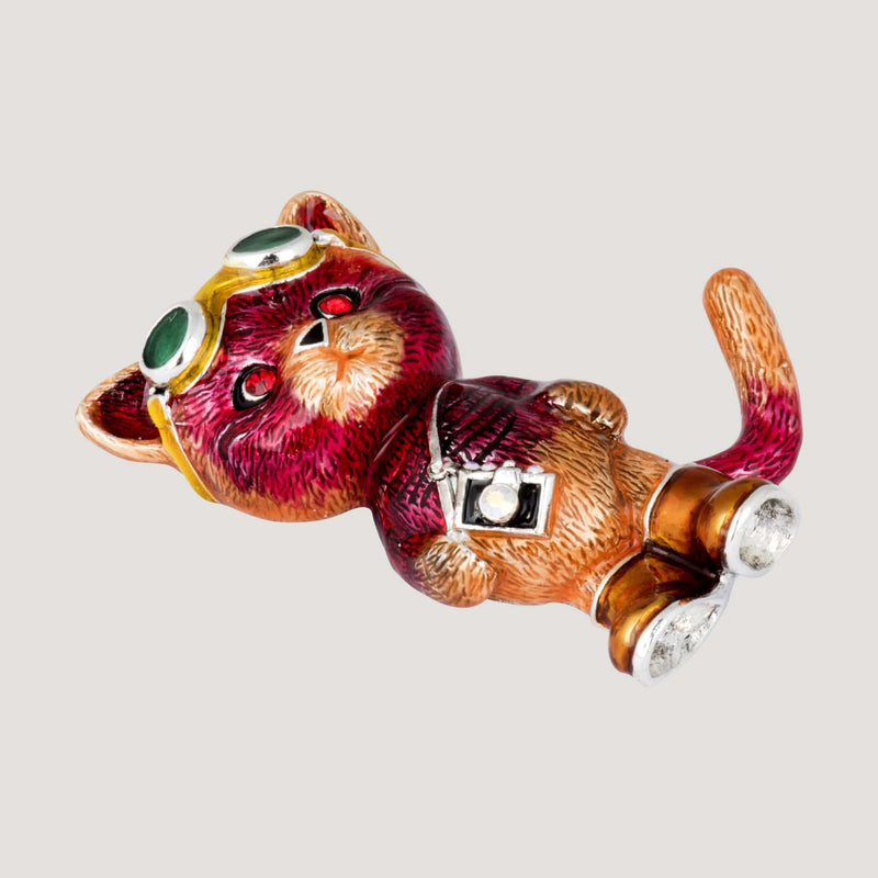 Pilot Earhart Cat Brooch