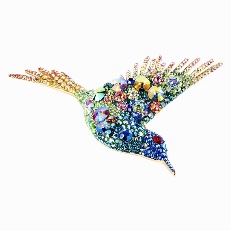 Large Crystal Hummingbird Brooch