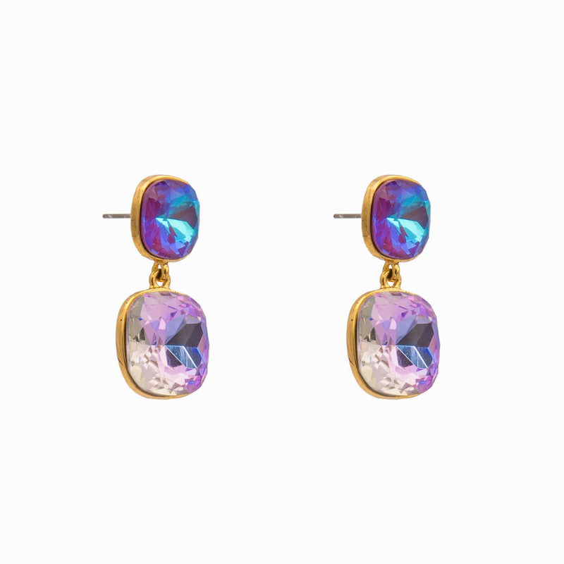 Two Crystal Drop Earrings