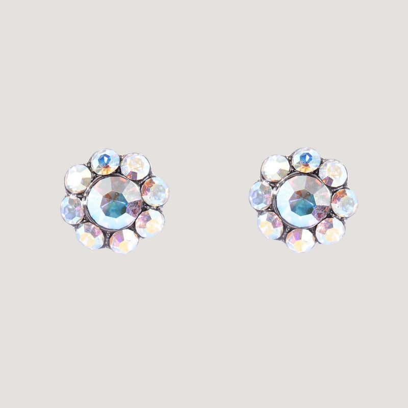 Small Crystal Flower Stud Earrings