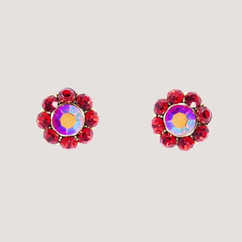 Small Crystal Flower Stud Earrings